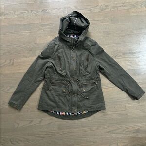 BNCI Green Cargo Jacket with hood women’s size Large